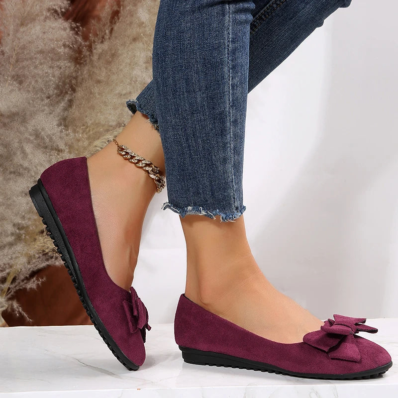Damen Ballerinas Schleifen-Detail Pastell