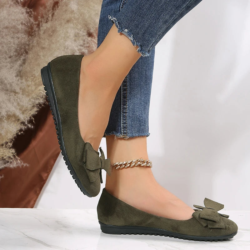 Damen Ballerinas Schleifen-Detail Pastell