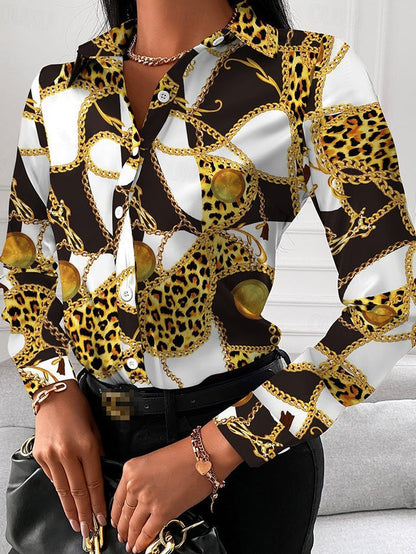 Eveloria Damenbluse mit goldenen Details