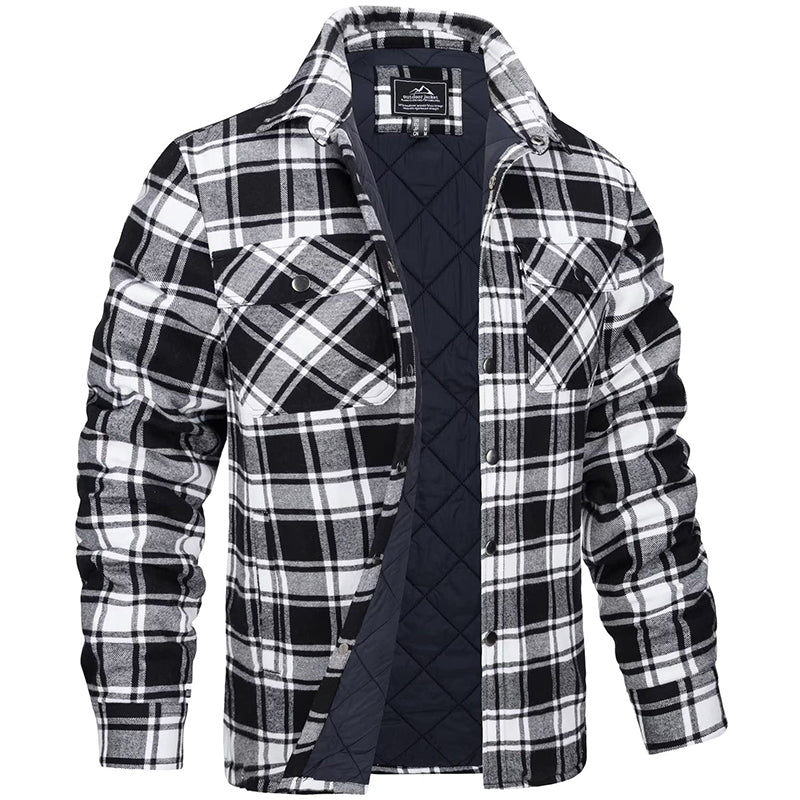 Eveloria Herren Holzfällerjacke Kariert Baumwolle