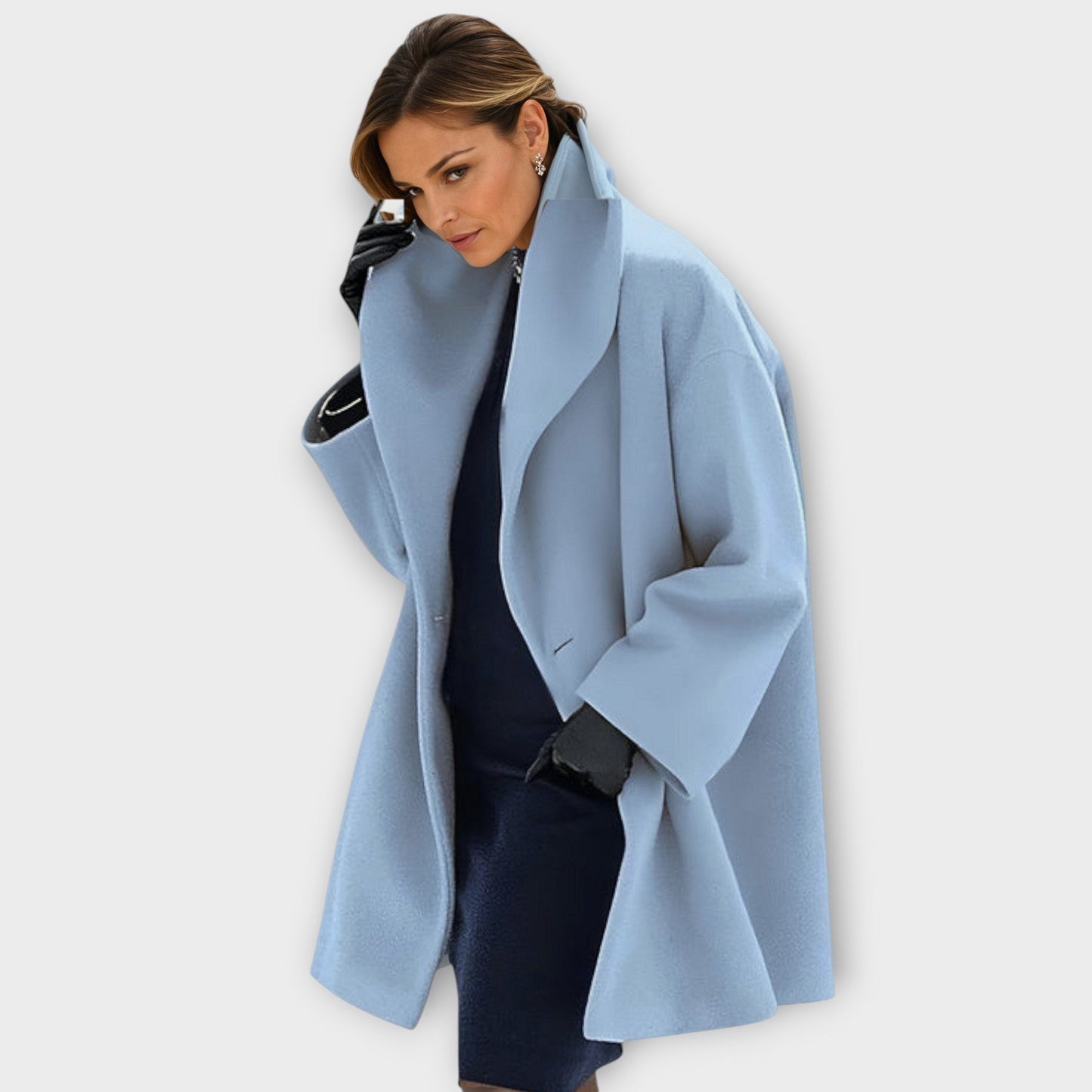 Damen Wollmantel Oversize Weit Schnitt