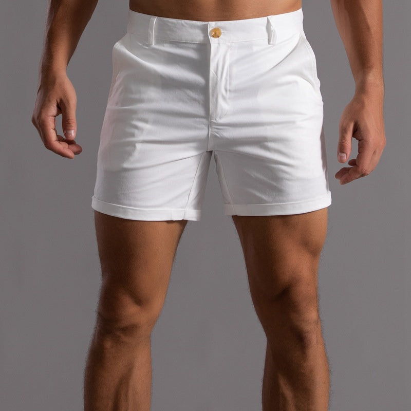 Herren Sommer Shorts Maßgeschneiderte Passform Freizeit Beige - Eveloria