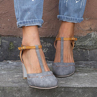 Damen Mary Janes Frühlings Schuhe Mit Blockabsatz