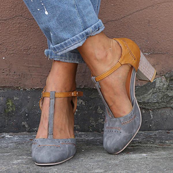Damen Mary Janes Frühlings Schuhe Mit Blockabsatz