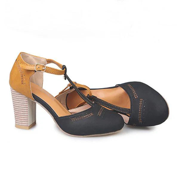 Damen Mary Janes Frühlings Schuhe Mit Blockabsatz