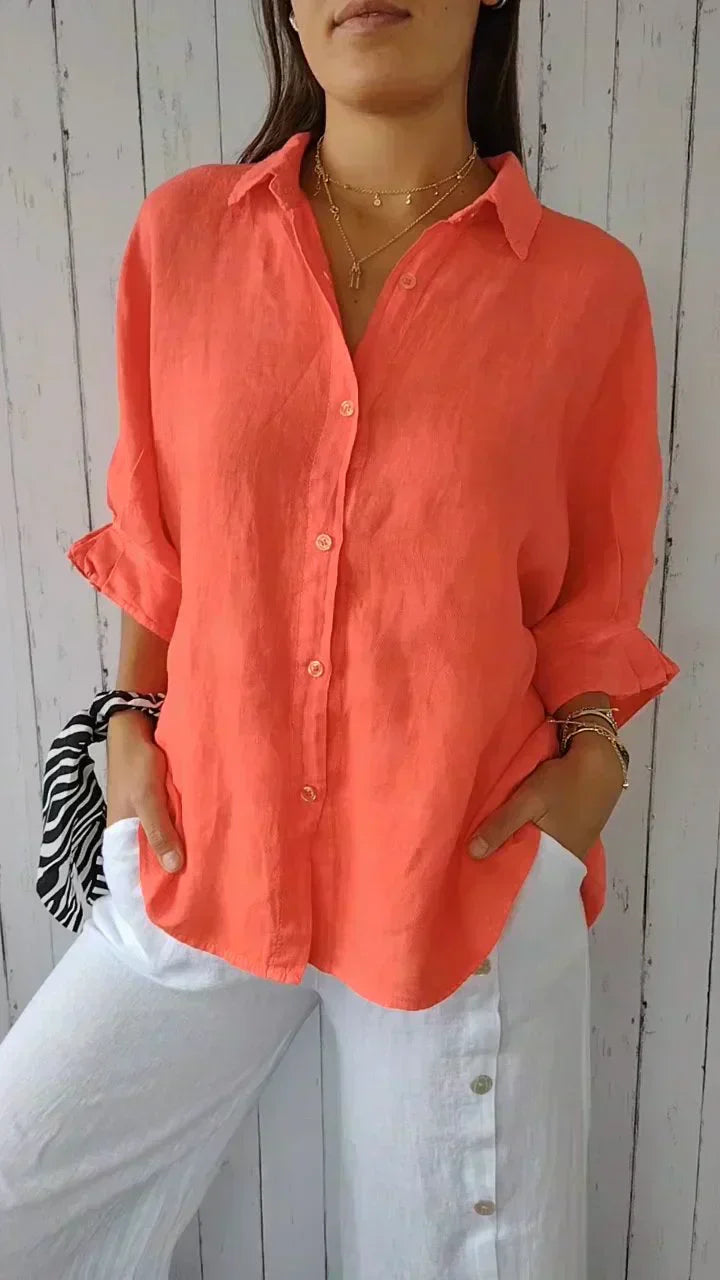 Damen Bluse Elegante Baumwolle Weiß