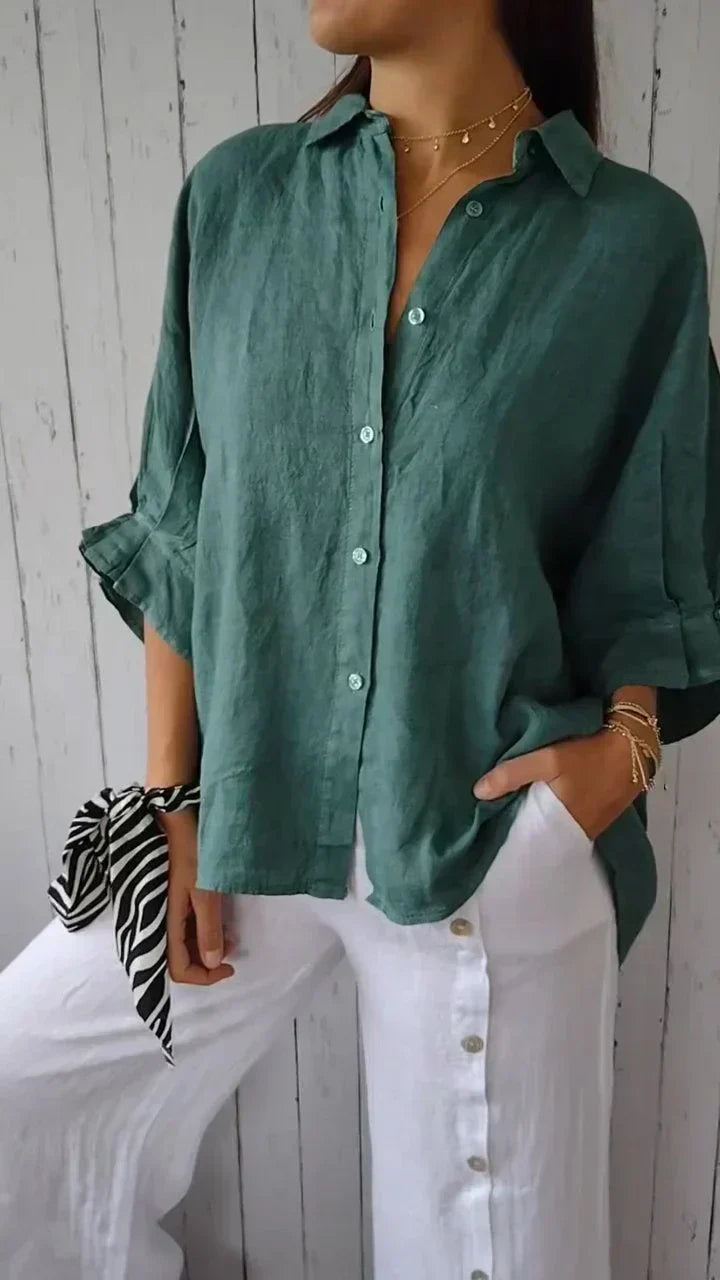 Damen Bluse Elegante Baumwolle Weiß