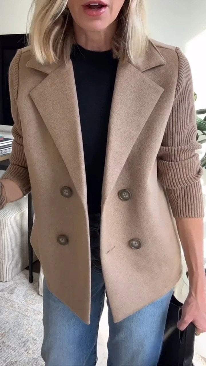 Damen Blazer Langärmelig Knopfleiste