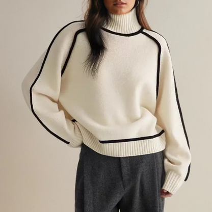 Damen Pullover Langärmlig Hoher Kragen