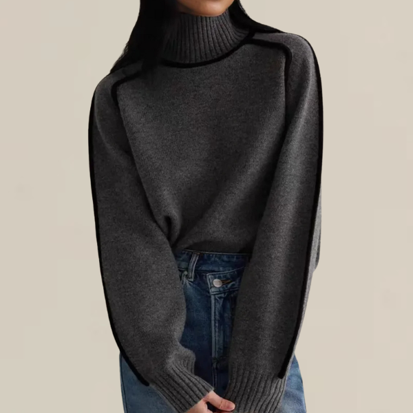 Damen Pullover Langärmlig Hoher Kragen