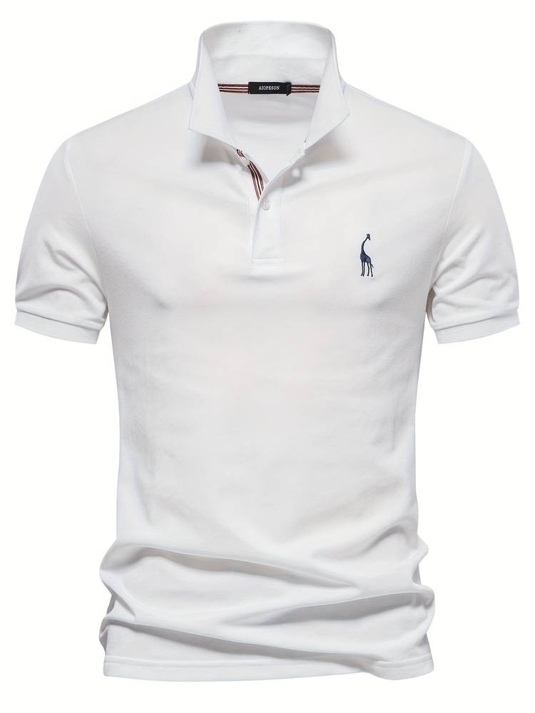Eveloria Herren Poloshirt Baumwolle Sportlich Lässig Weiß