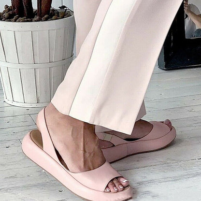 Damen Slingback-Sandalen Offene Zehen Leder