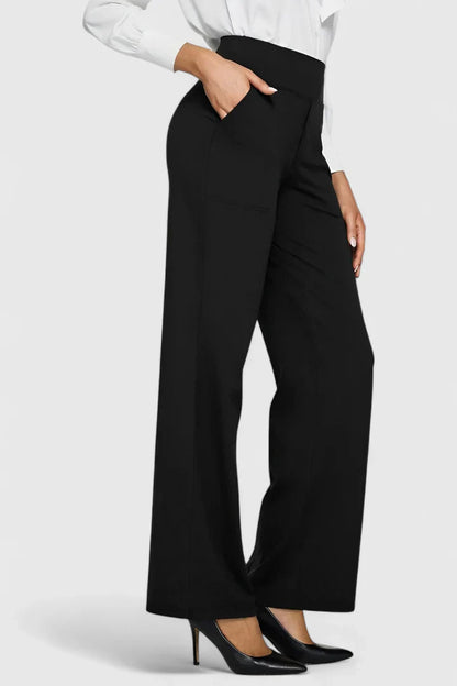 Damen Loungehose Weite Bein Stretchbund