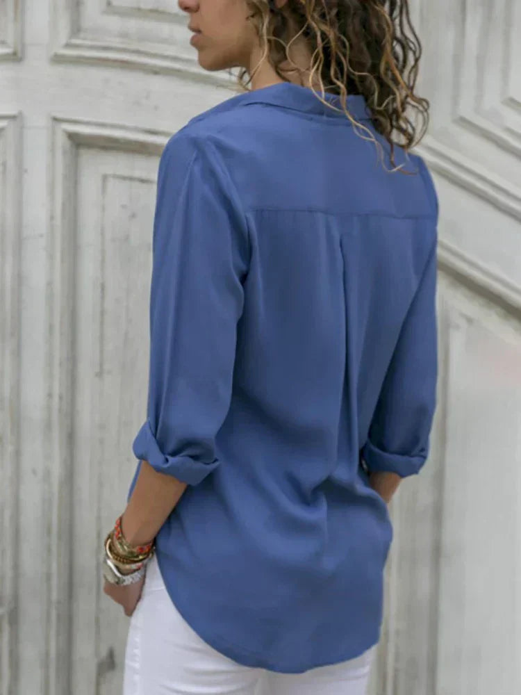 Damen Klassische Bluse Zeitlos Vielseitig - Eveloria