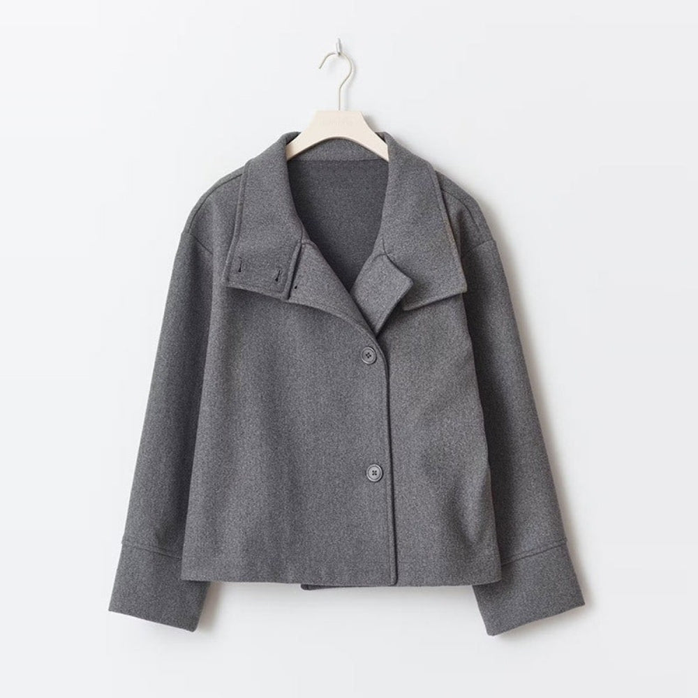 Damen Kurzjacke Übergangsjacke Hochkragen Alltag Beige
