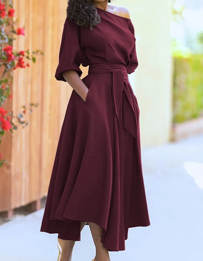 Eveloria Damen Festkleid Elegant Midi