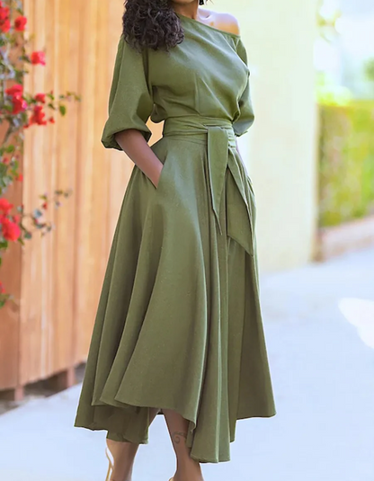 Eveloria Damen Festkleid Elegant Midi