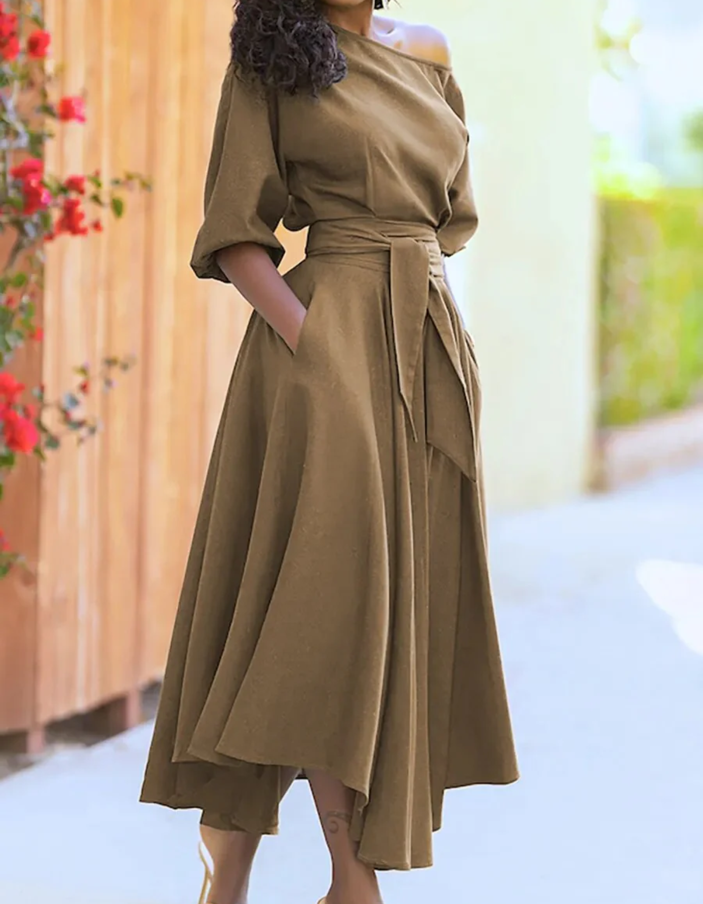 Eveloria Damen Festkleid Elegant Midi