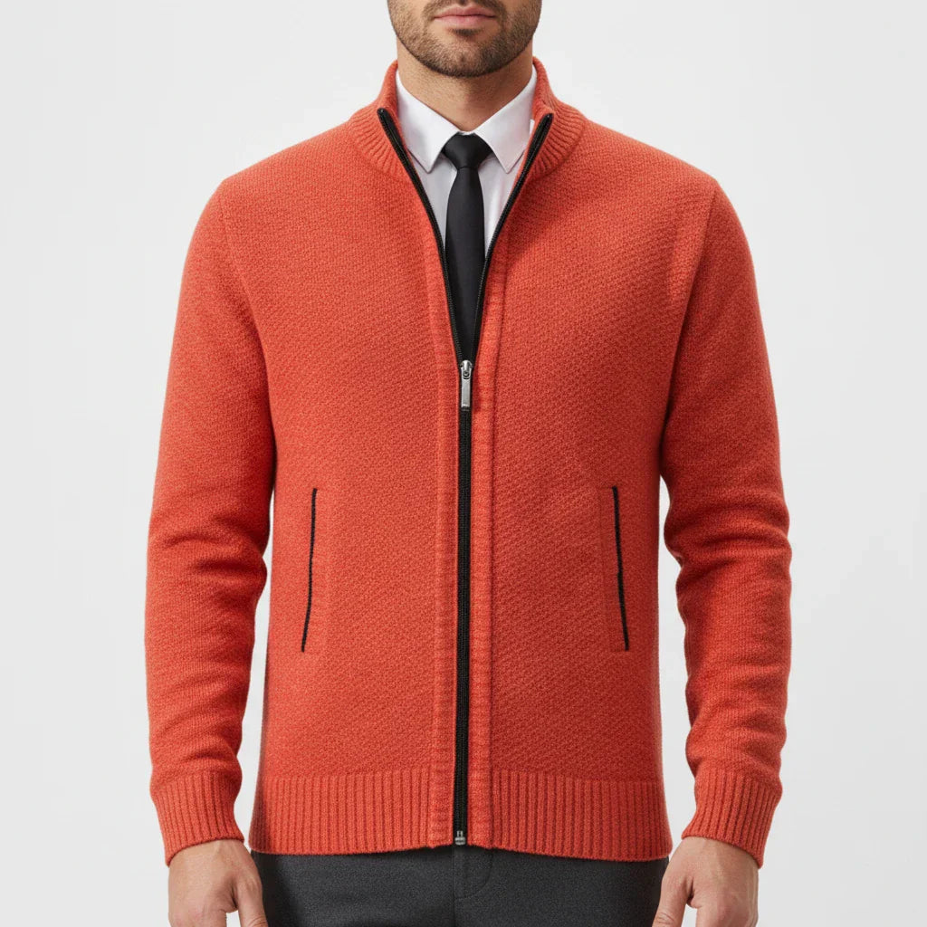 Herren Strickjacke Reißverschluss Vorne