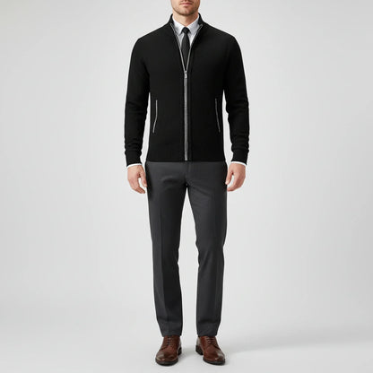 Herren Strickjacke Reißverschluss Vorne