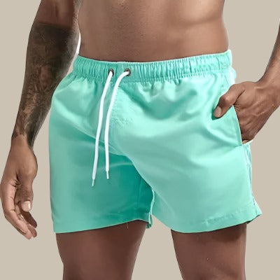 Herren Badeshorts Sommer Kordelzug Seitentaschen