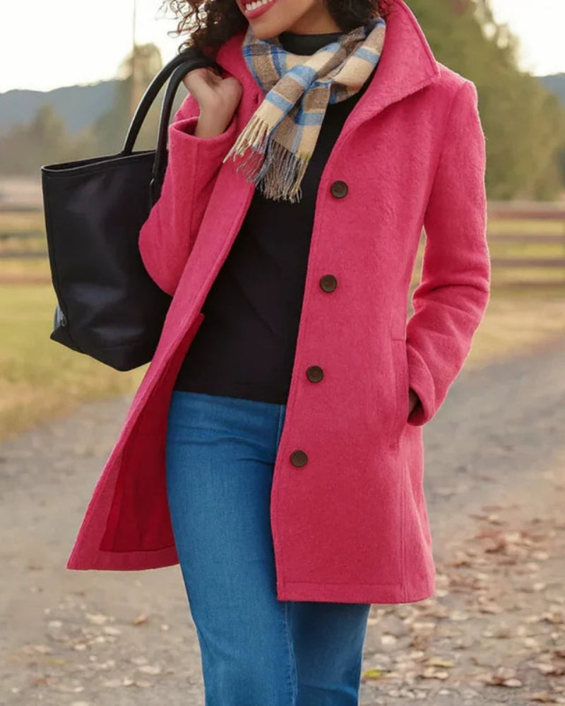 Damen Trenchcoat Klassisch Wollmix