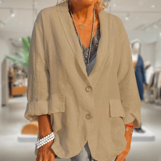 Eveloria Damen Leinenblazer Beige - Eveloria
