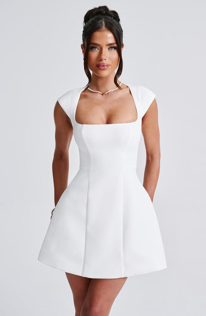 Eveloria Damen Minikleid Elfenbein