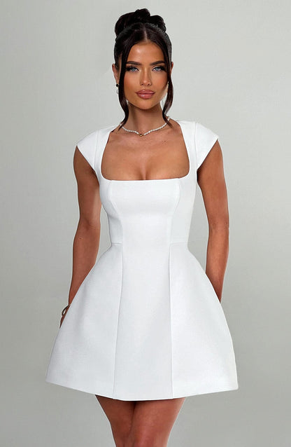 Eveloria Damen Minikleid Elfenbein