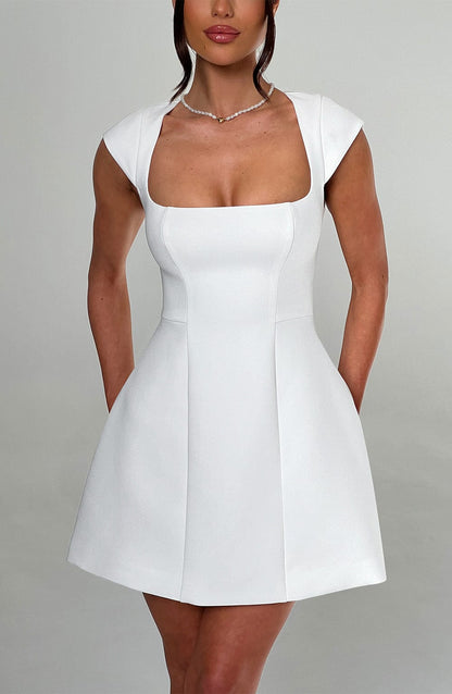 Eveloria Damen Minikleid Elfenbein