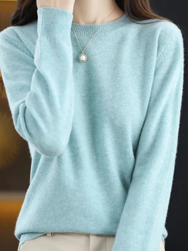 Eveloria Damen Wollpullover Klassisch