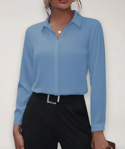 Damen Bürobluse Frühjahr Knopfleiste Bluse