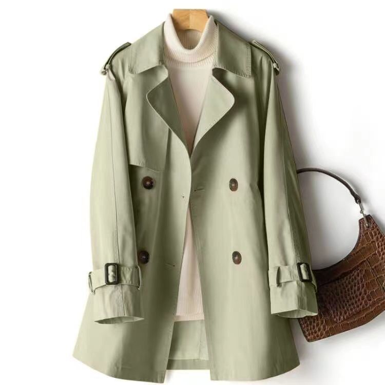 Eveloria Damen Trenchcoat Doppeltknopf Klassisch Beige