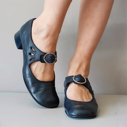 Damen Leder-Sandalen Sommerlicher Komfort Schwarz - Eveloria