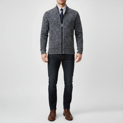 Herren Strickjacke Reißverschluss Vorne