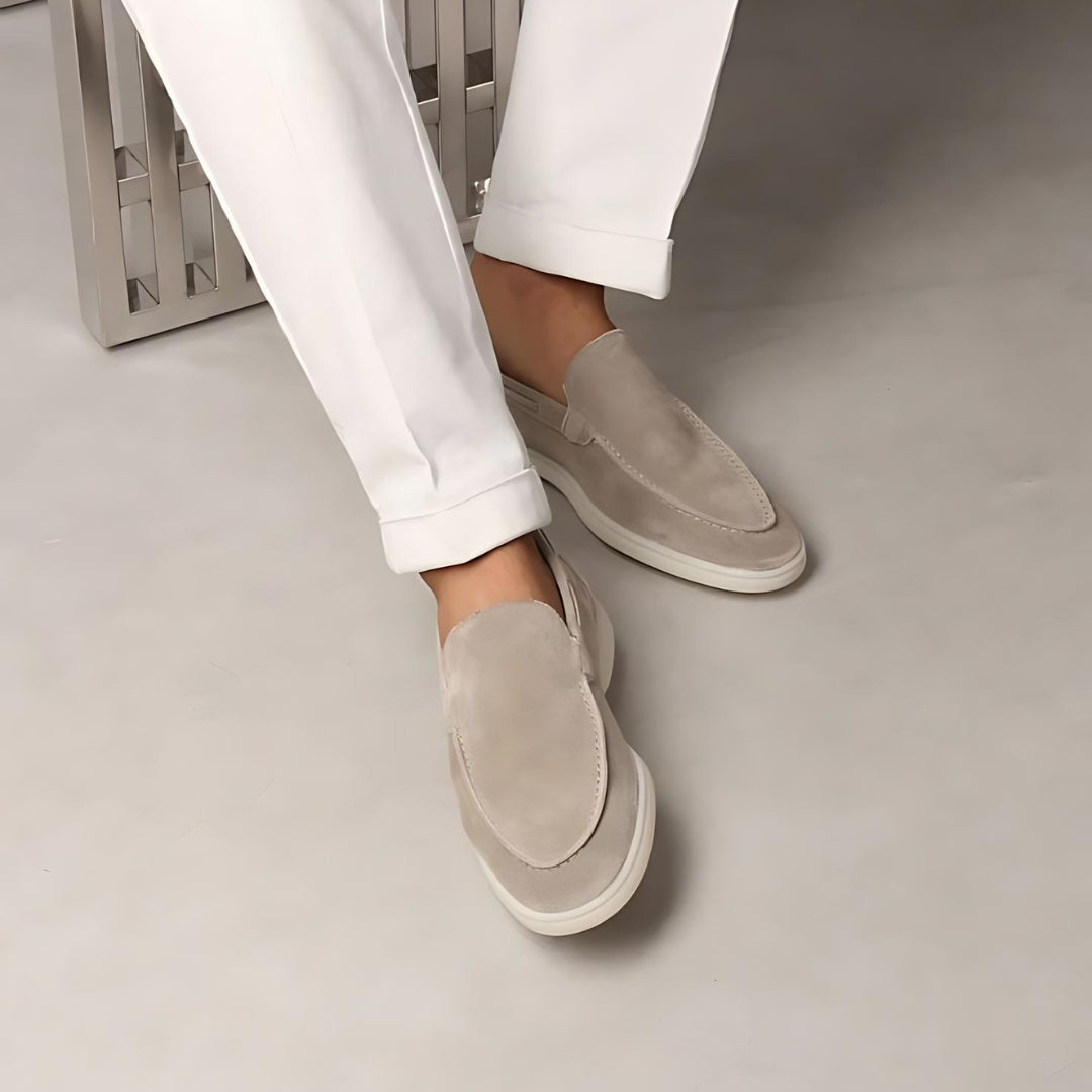 Herren Loafer Wildleder Hochwertig Braun
