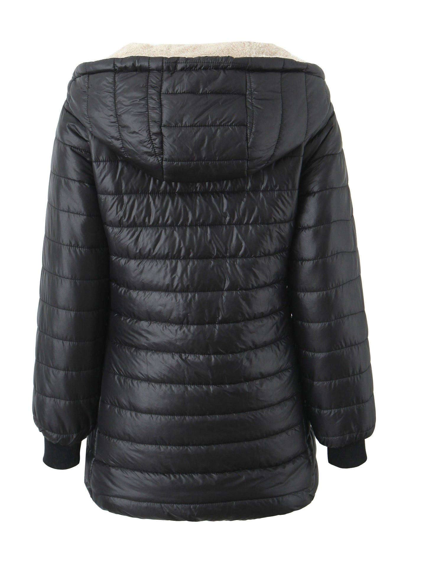 Damen Steppjacke mit Kapuze Warmes Fleece
