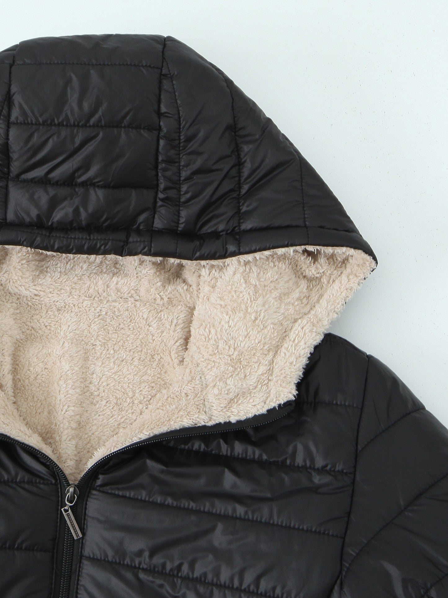 Damen Steppjacke mit Kapuze Warmes Fleece