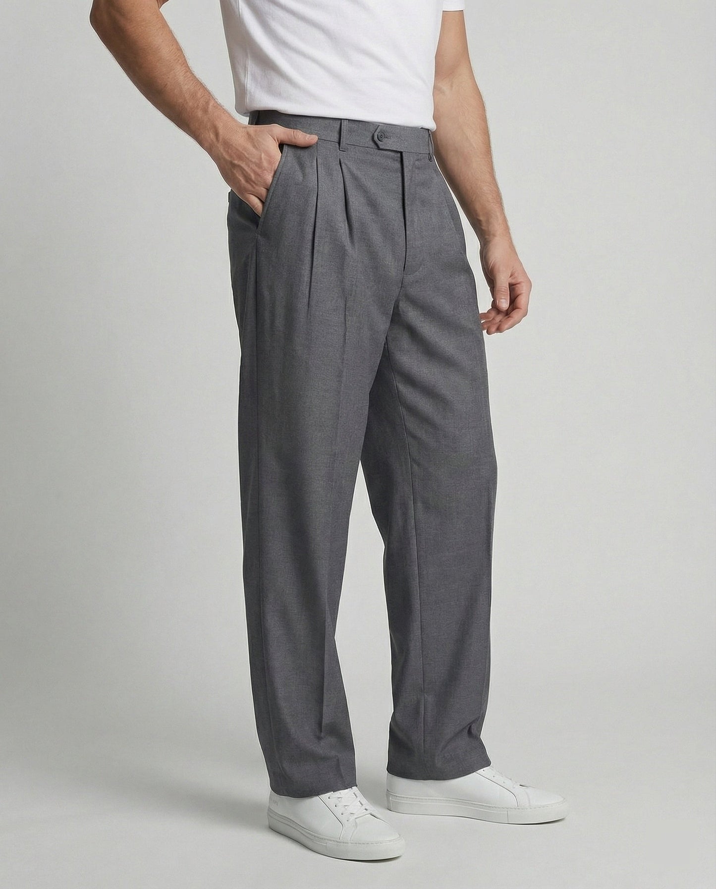 Herren Bundfaltenhose Weite Freizeithose