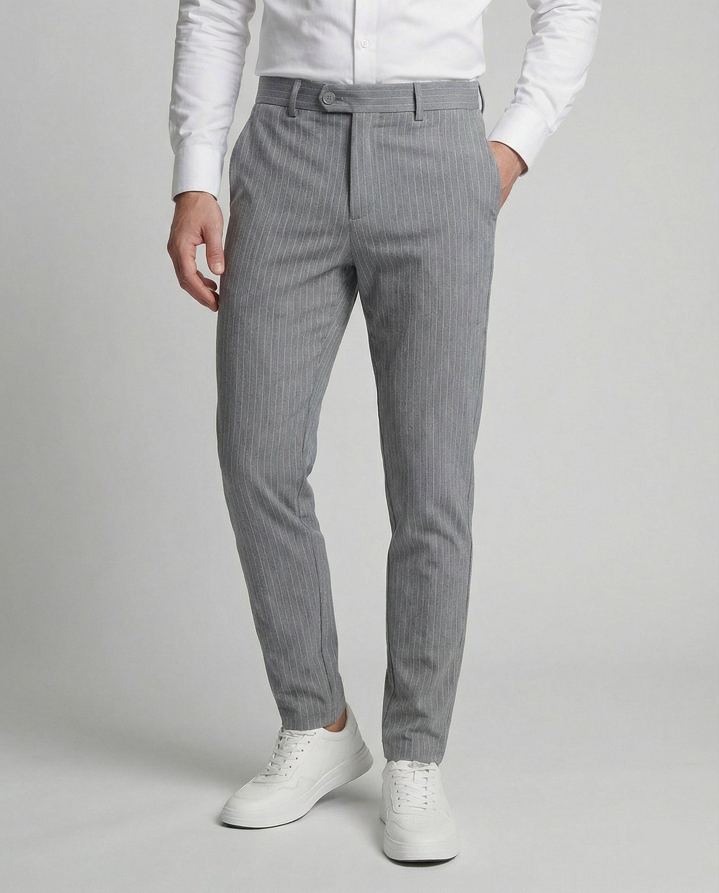 Herren Anzughose Nadelstreifen Stretch