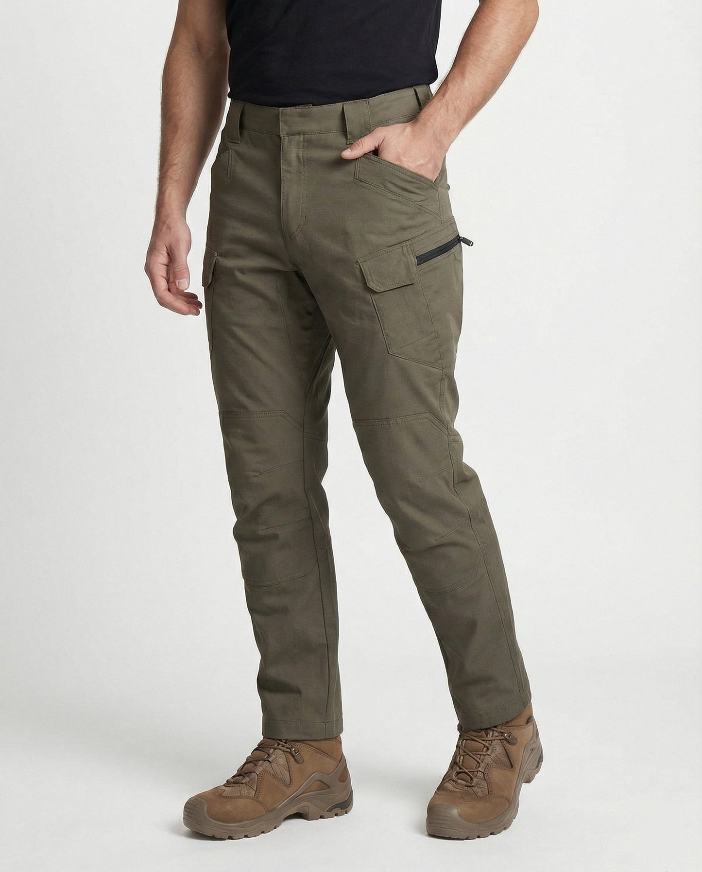 Damen Trekkinghose Funktionstaschen Beige - Eveloria