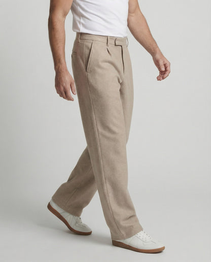 Herren Stoffhose Weit Gerade Bein