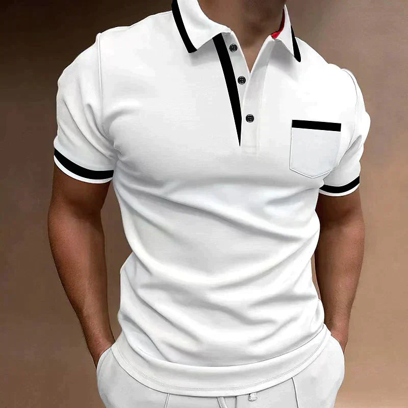 Herren Golf Polo-Shirt Kurzarm mit Brusttasche - Eveloria
