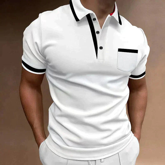 Herren Golf Polo-Shirt Kurzarm mit Brusttasche - Eveloria