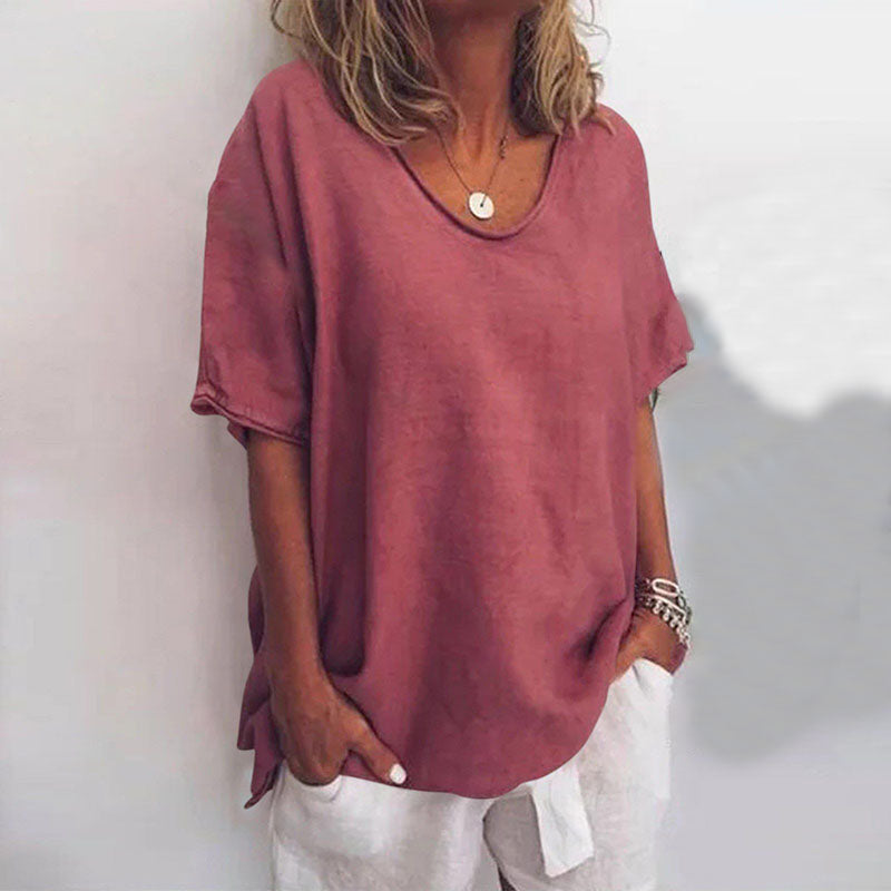 Damen Softshirt mit U-Hals Locker Leicht Bequem