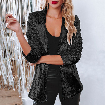 Eveloria Damen Blazer Pailletten
