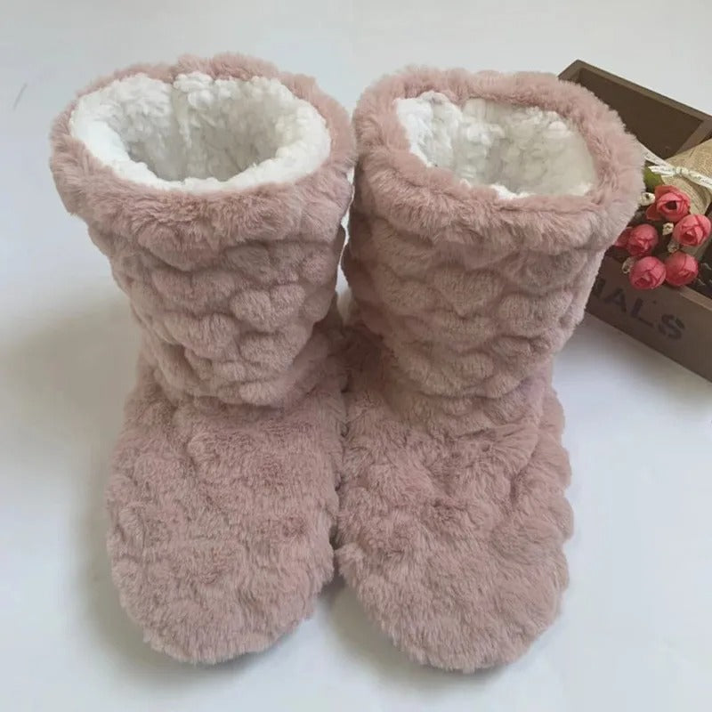 Eveloria Damen Memory Foam Hausschuhe Fell Thermofunktion