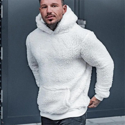 Eveloria Herren Teddy-Hoodie Klassisch Grau