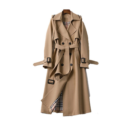 Damen Trenchcoat Baumwollmischung Strukturiert Mit Gürtel