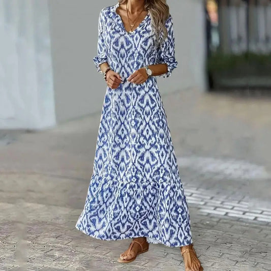 Damen Maxi Kleid Elegantes Sommerkleid Mit Schnittdetails - Eveloria